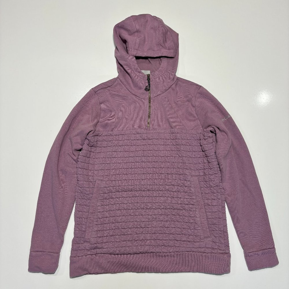Columbia 1/4 Zip Quilted Hooded Jacket Womens Sz-Medium/ Outdoors